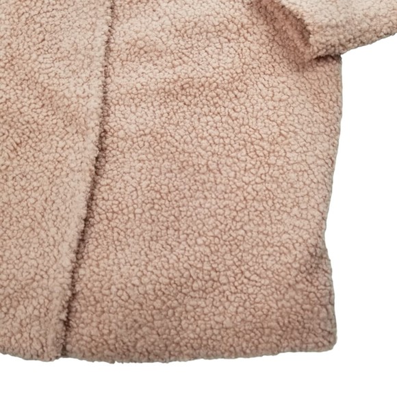 LC Lauren Conrad Sherpa Teddy Snap Jacket Women M Blush Pink Fully Lined Pockets - Picture 12 of 16